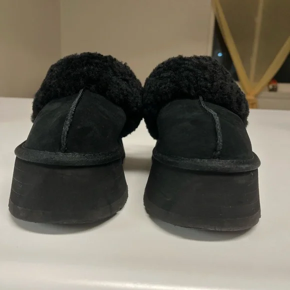 UGG Funkette Suede Sheepskin Platform Slingback Size 7 - Picture 3 of 9